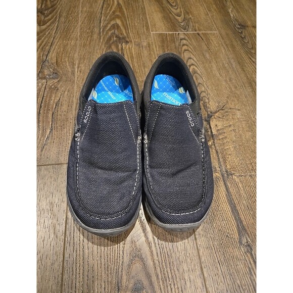 Crocs Mens 204694 Gray Denim Dualcomfort Solid Slip On Loafers 9M - Picture 2 of 7